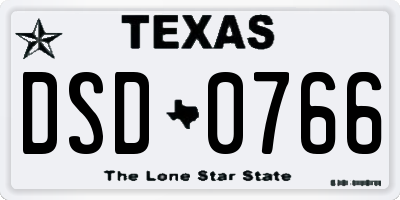 TX license plate DSD0766