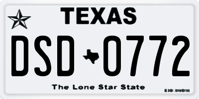 TX license plate DSD0772