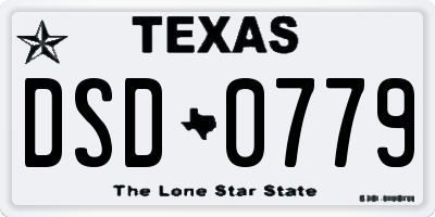 TX license plate DSD0779