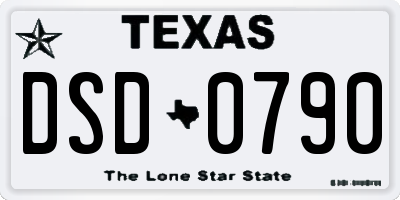 TX license plate DSD0790