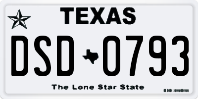 TX license plate DSD0793