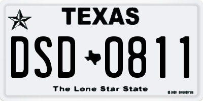TX license plate DSD0811
