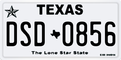 TX license plate DSD0856