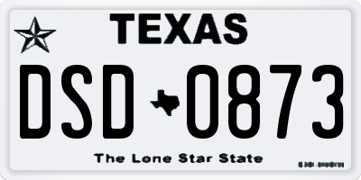 TX license plate DSD0873