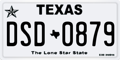 TX license plate DSD0879