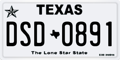 TX license plate DSD0891