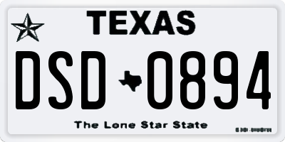 TX license plate DSD0894