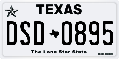 TX license plate DSD0895