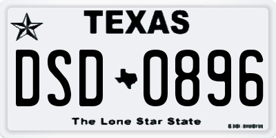 TX license plate DSD0896