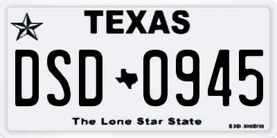 TX license plate DSD0945
