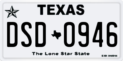 TX license plate DSD0946
