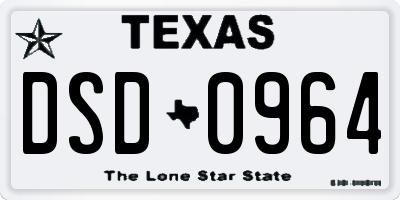 TX license plate DSD0964