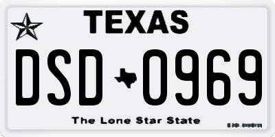 TX license plate DSD0969