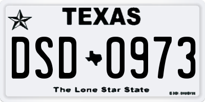 TX license plate DSD0973