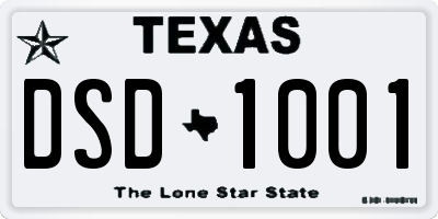 TX license plate DSD1001