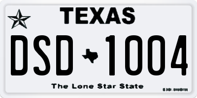 TX license plate DSD1004