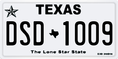 TX license plate DSD1009