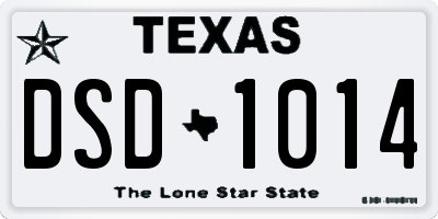 TX license plate DSD1014
