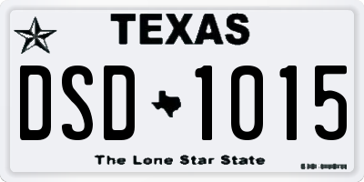 TX license plate DSD1015