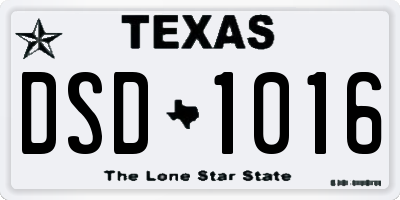 TX license plate DSD1016