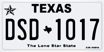 TX license plate DSD1017