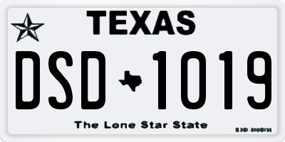 TX license plate DSD1019