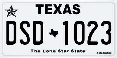 TX license plate DSD1023