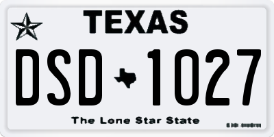 TX license plate DSD1027