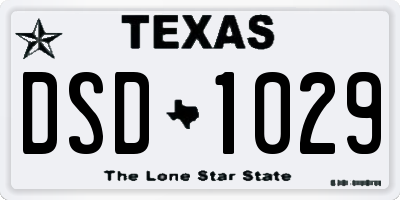 TX license plate DSD1029
