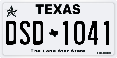TX license plate DSD1041