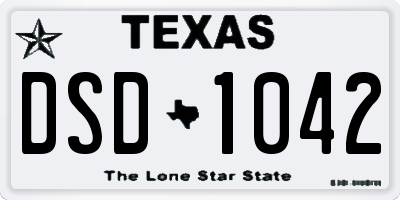 TX license plate DSD1042