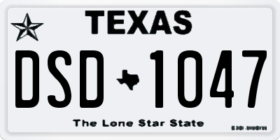 TX license plate DSD1047