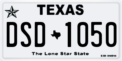 TX license plate DSD1050