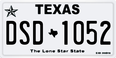 TX license plate DSD1052