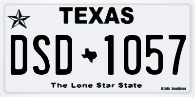 TX license plate DSD1057