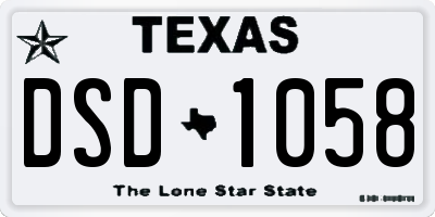 TX license plate DSD1058