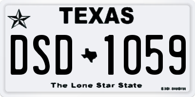 TX license plate DSD1059