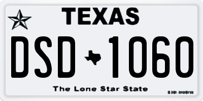 TX license plate DSD1060