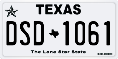 TX license plate DSD1061
