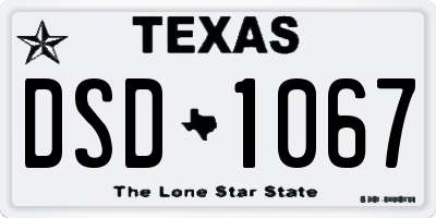 TX license plate DSD1067