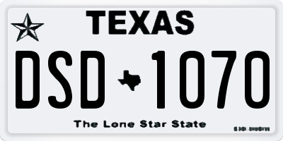 TX license plate DSD1070