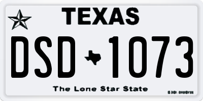 TX license plate DSD1073