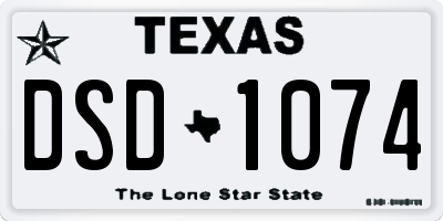 TX license plate DSD1074