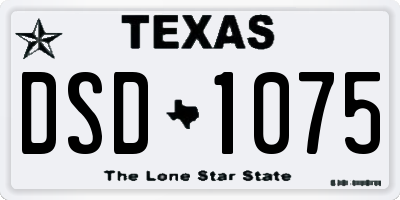 TX license plate DSD1075