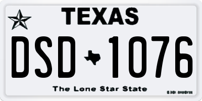 TX license plate DSD1076