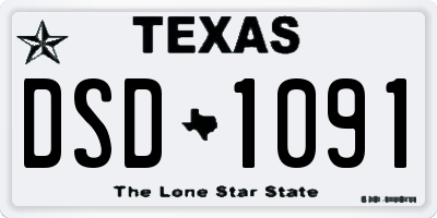 TX license plate DSD1091