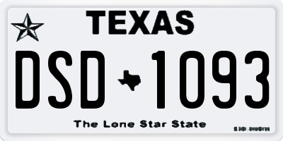 TX license plate DSD1093