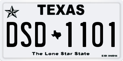 TX license plate DSD1101