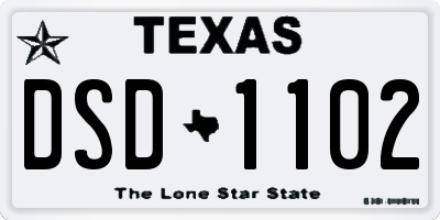 TX license plate DSD1102