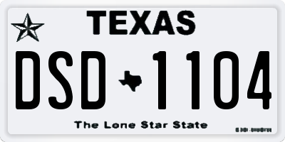 TX license plate DSD1104